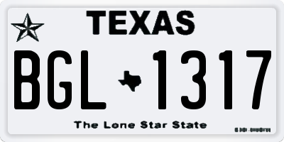 TX license plate BGL1317