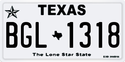 TX license plate BGL1318