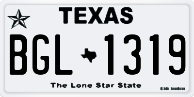 TX license plate BGL1319