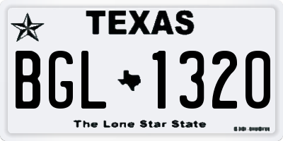 TX license plate BGL1320