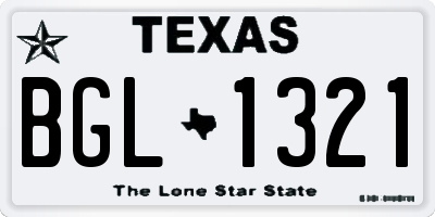 TX license plate BGL1321
