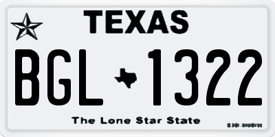TX license plate BGL1322