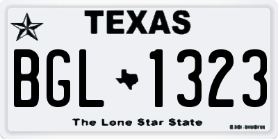 TX license plate BGL1323
