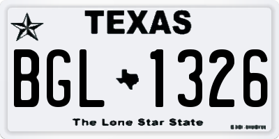 TX license plate BGL1326