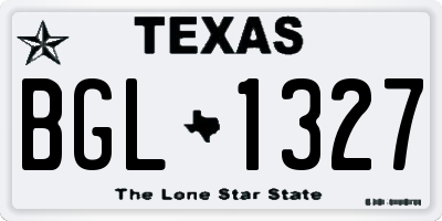 TX license plate BGL1327