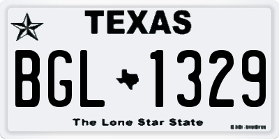 TX license plate BGL1329