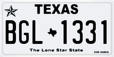 TX license plate BGL1331