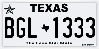 TX license plate BGL1333