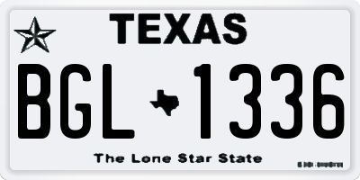 TX license plate BGL1336