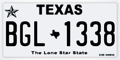 TX license plate BGL1338