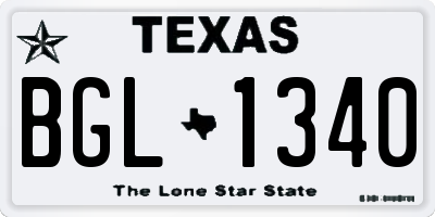 TX license plate BGL1340
