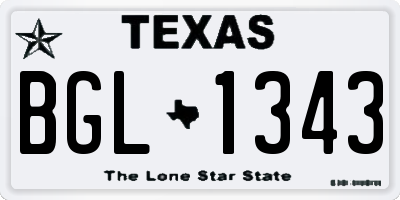 TX license plate BGL1343