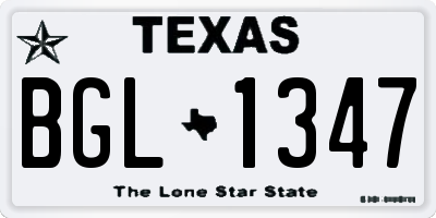 TX license plate BGL1347