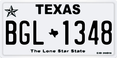 TX license plate BGL1348