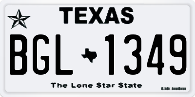 TX license plate BGL1349