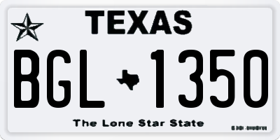 TX license plate BGL1350