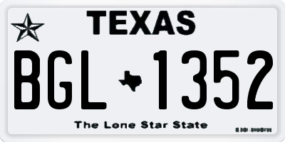 TX license plate BGL1352