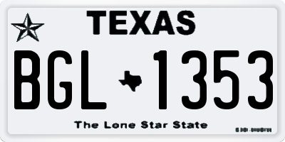 TX license plate BGL1353