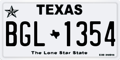 TX license plate BGL1354