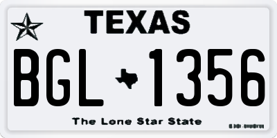 TX license plate BGL1356