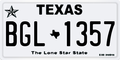 TX license plate BGL1357