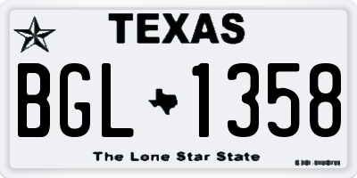 TX license plate BGL1358