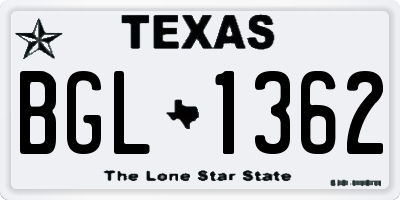 TX license plate BGL1362