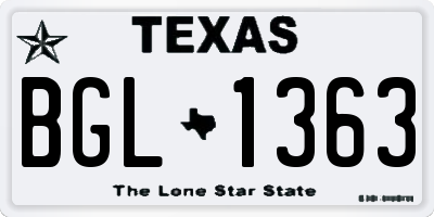 TX license plate BGL1363