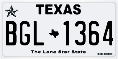 TX license plate BGL1364