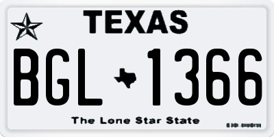 TX license plate BGL1366