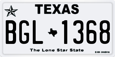 TX license plate BGL1368