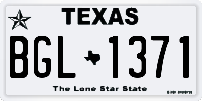 TX license plate BGL1371