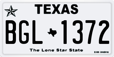 TX license plate BGL1372