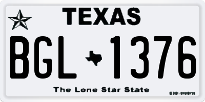TX license plate BGL1376