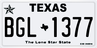 TX license plate BGL1377