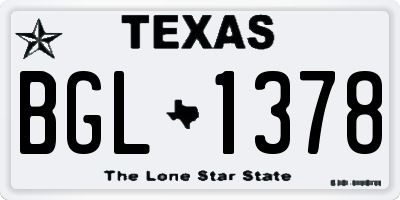 TX license plate BGL1378