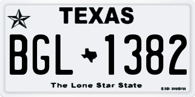 TX license plate BGL1382