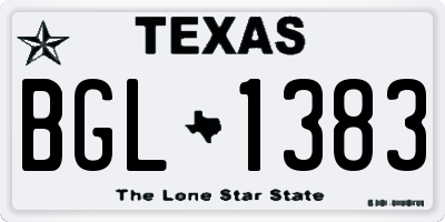 TX license plate BGL1383