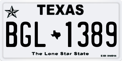 TX license plate BGL1389