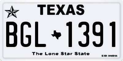 TX license plate BGL1391