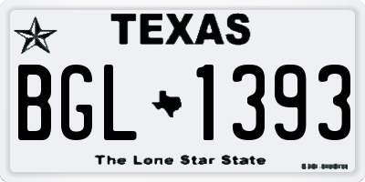 TX license plate BGL1393