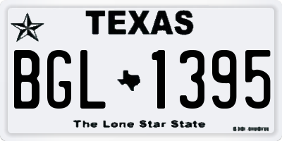 TX license plate BGL1395