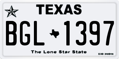 TX license plate BGL1397