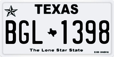 TX license plate BGL1398