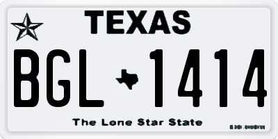 TX license plate BGL1414