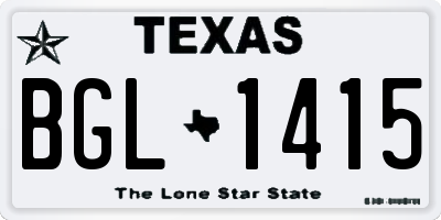 TX license plate BGL1415