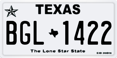 TX license plate BGL1422