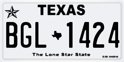 TX license plate BGL1424