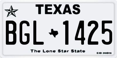 TX license plate BGL1425