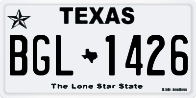 TX license plate BGL1426